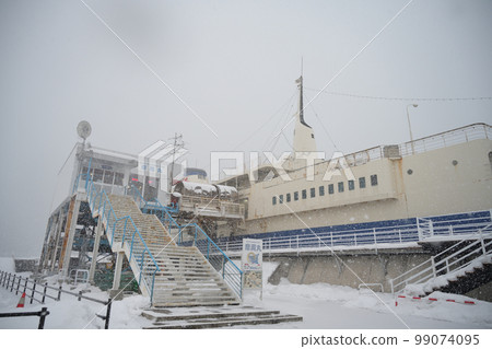 Hakodate City Seikan ferry memorial Mashumaru in snow 99074095
