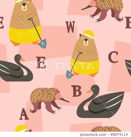 Cute animals with abc letters for learning pattern 99074114