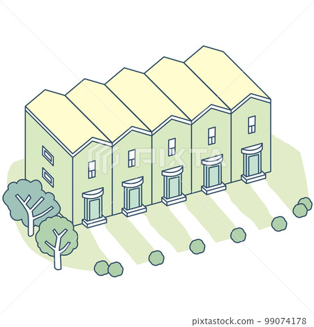Side by side apartments. front door of the alley 99074178