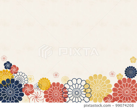 Japanese pattern flower background of plum and chrysanthemum 99074208