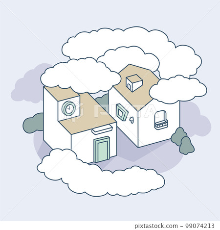 陰天。建築物的影子 99074213