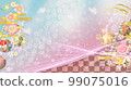 春天的花朵、球和蝴蝶華美的日式背景 99075016