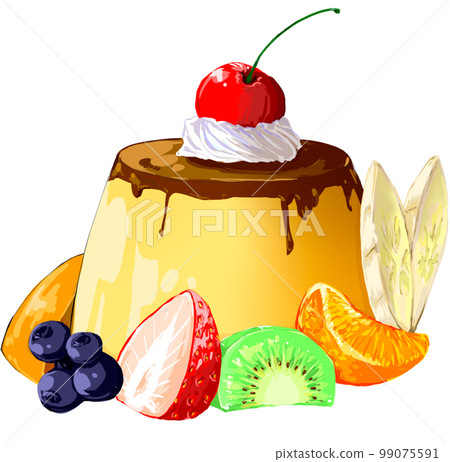 布丁有很多新鮮水果 99075591