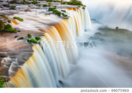 Iguacu falls on Argentina Side from southern Brazil side, South America 99075969
