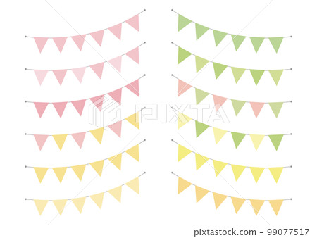Cute pastel colored garland set pink yellow green yellow Cute pastel colored garland set pink yellow green yellow 99077517