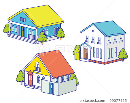 一套時尚多彩的立體現代房屋 99077535