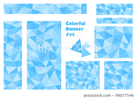 Banner set _ triangle mosaic _ light blue Banner set _ triangle mosaic _ light blue 99077546