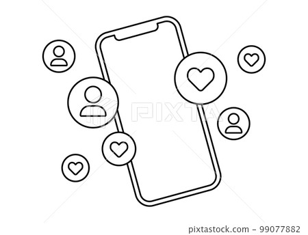 智能手機和類似的追隨者標記矢量圖 99077882