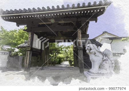 Watercolor-style Tachibana-dera East Gate, Asuka Village, Nara Prefecture Watercolor-style Tachibana-dera East Gate, Asuka Village, Nara Prefecture 99077974