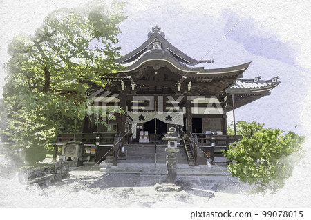 Watercolor-style Tachibana-dera main hall, Asuka Village, Nara Prefecture Watercolor-style Tachibana-dera main hall, Asuka Village, Nara Prefecture 99078015