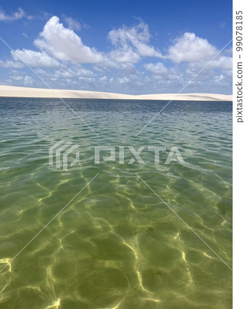 Brazilian white sand dunes Lencois Maranhenses National Park 99078185