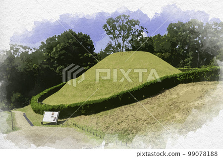 Watercolor-style Takamatsuzuka Burial Mound, Asuka Village, Nara Prefecture 99078188