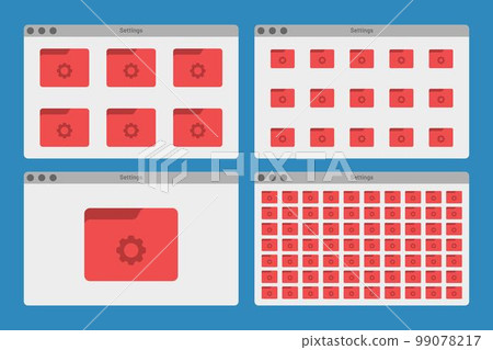 desktop interface window with folders isolated simple ui vector flat illustration desktop interface window with folders isolated simple ui vector flat illustration 99078217