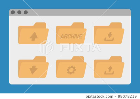desktop interface window with folders isolated simple ui vector flat illustration 99078219