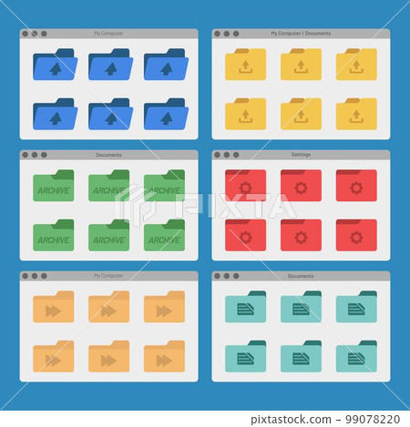 desktop interface window with folders isolated simple ui vector flat illustration desktop interface window with folders isolated simple ui vector flat illustration 99078220