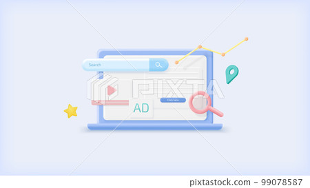 3D vector material｜SEO/Web marketing 99078587