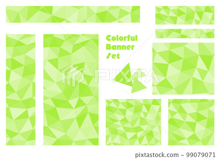 Banner set _ triangle mosaic _ yellow green 99079071
