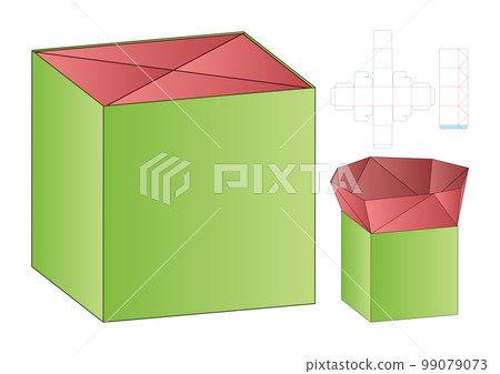 Box packaging die cut template design. 3d mock-up Box packaging die cut template design. 3d mock-up 99079073