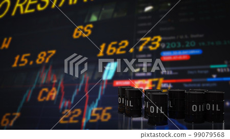 The oil tank on business chart image 3d rendering The oil tank on business chart image 3d rendering 99079568
