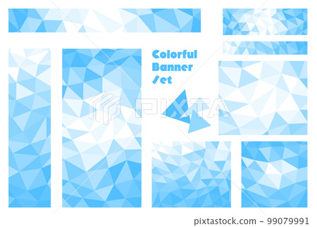 Banner set _ triangle mosaic _ light blue 99079991