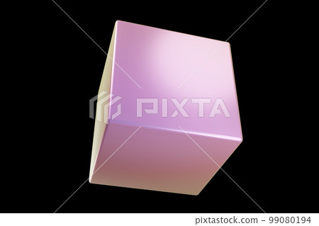 Geometric shape. Holographic 3d shape. 3d rendering. 99080194