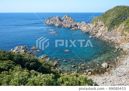 The scenery of the clear blue sea and shores of Shirahama-cho Koishinohana Ver2 99080433