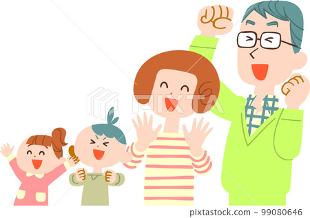 幸福家庭上半身朝左 無輪廓 99080646