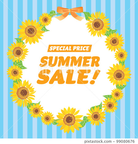 Summer sale sunflower frame illustration 99080676