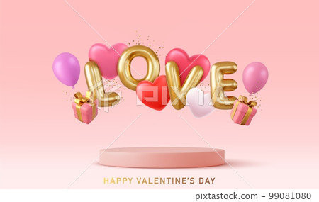 3d Happy Valentine s Day background. 3d Happy Valentine s Day background. 99081080