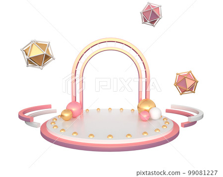 3d rendering pink product display stand element 3d rendering pink product display stand element 99081227
