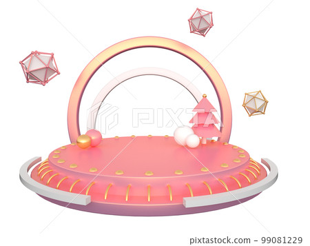 3d rendering pink product display stand element 3d rendering pink product display stand element 99081229