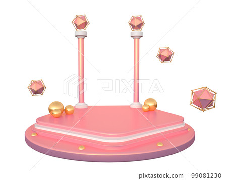 3d rendering pink product display stand element 99081230