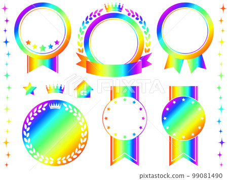 Rainbow emblem and decoration set white 99081490