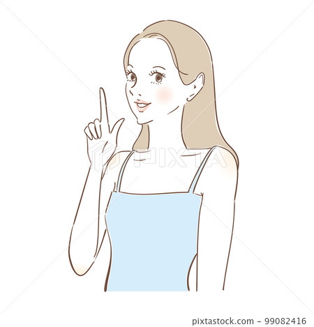 Beauty image Facial expression of a beautiful woman with long hair 99082416