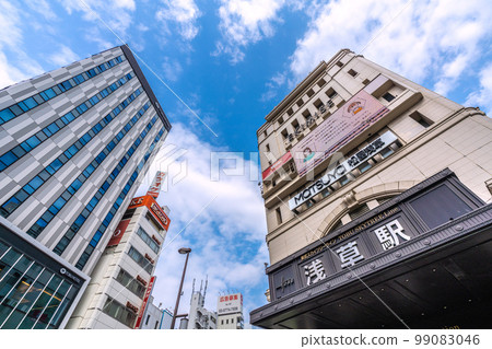 View of Tokyo cityscape of Japan such as Asakusa Station 99083046