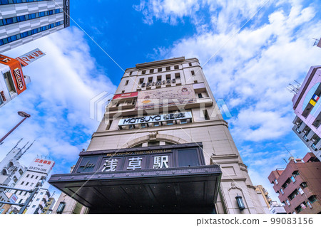 View of Tokyo cityscape of Japan such as Asakusa Station 99083156