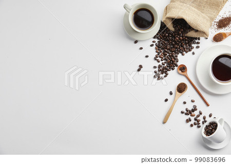 Coffee brewed from freshly roasted beans Coffee brewed from freshly roasted beans 99083696