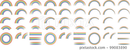 A set of 54 types of 7-color rainbows 99083890
