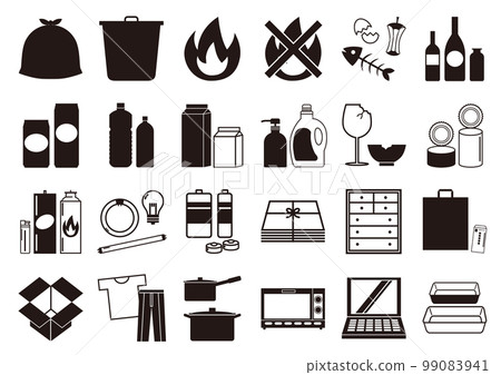 Separation garbage icon set 99083941