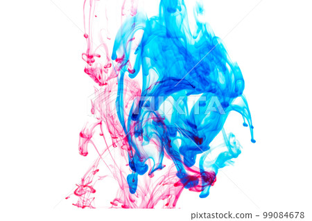 Splash of blue and red paint 99084678