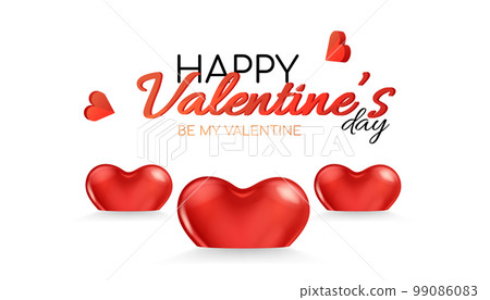 Valentines Day festive background on February 14. Background with festive realistic 3d balloons with ribbon. Holiday banner, web poster, flyer, stylish brochure, greeting card. Valentines Day festive background on February 14. Background with festive realistic 3d balloons with ribbon. Holiday banner, web poster, flyer, stylish brochure, greeting card. 99086083