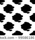 Seamless pattern with paint blots. Black and white abstract drawing. Vector 99086186