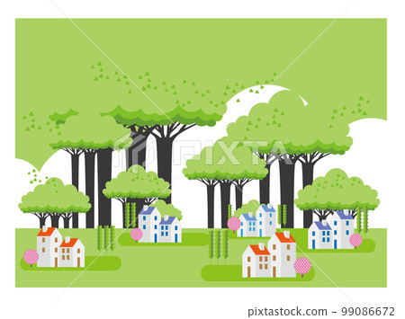 Urban development that blends nature and houses where people can live brightly. 99086672