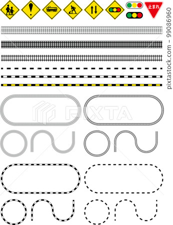 Tracks Various tracks Ruled lines Signs Traffic rules Icons Map creation 99086960