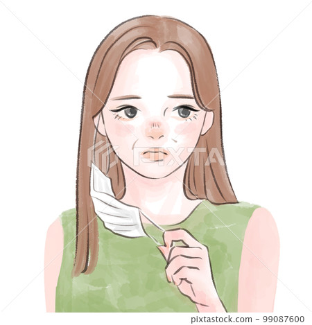 Women with skin troubles due to nasolabial folds and masks Women with skin troubles due to nasolabial folds and masks 99087600