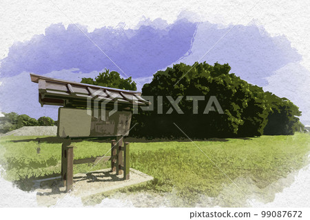 Watercolor-style ruins of Fujiwara-kyo, Kashihara City, Nara Prefecture 99087672