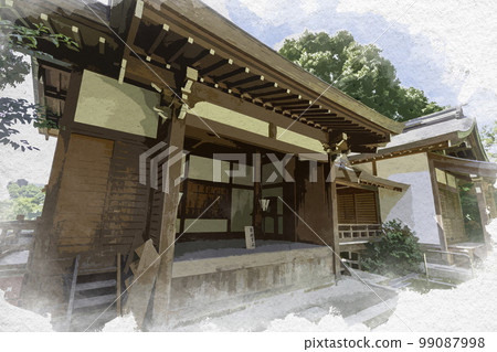 Watercolor-style Asukaimasu Shrine Kaguraden and Nishiraden, Asuka Village, Nara Prefecture Watercolor-style Asukaimasu Shrine Kaguraden and Nishiraden, Asuka Village, Nara Prefecture 99087998