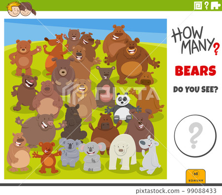 counting cartoon bears animals educational game 99088433