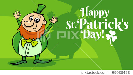 Saint Patrick Day design with cartoon Leprechaun with gold Saint Patrick Day design with cartoon Leprechaun with gold 99088438