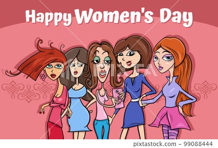 Women's Day design with cartoon women group Women's Day design with cartoon women group 99088444